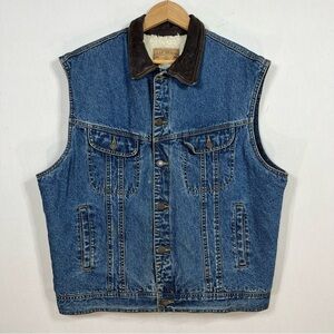 Vintage GAP Sherpa Lined Denim Vest